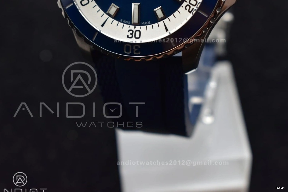 SuperOcean 1:1 Edition on Rubber 42 SS Strap Dial Best BLSF Blue A2824 Blue Automatic 0424